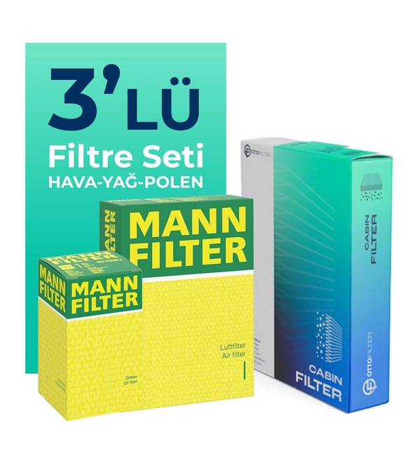 MANN Fiat Fiorino 1.3 Dizel Filtre Bakım Seti EURO 4 (2007-2016) 3 Lü